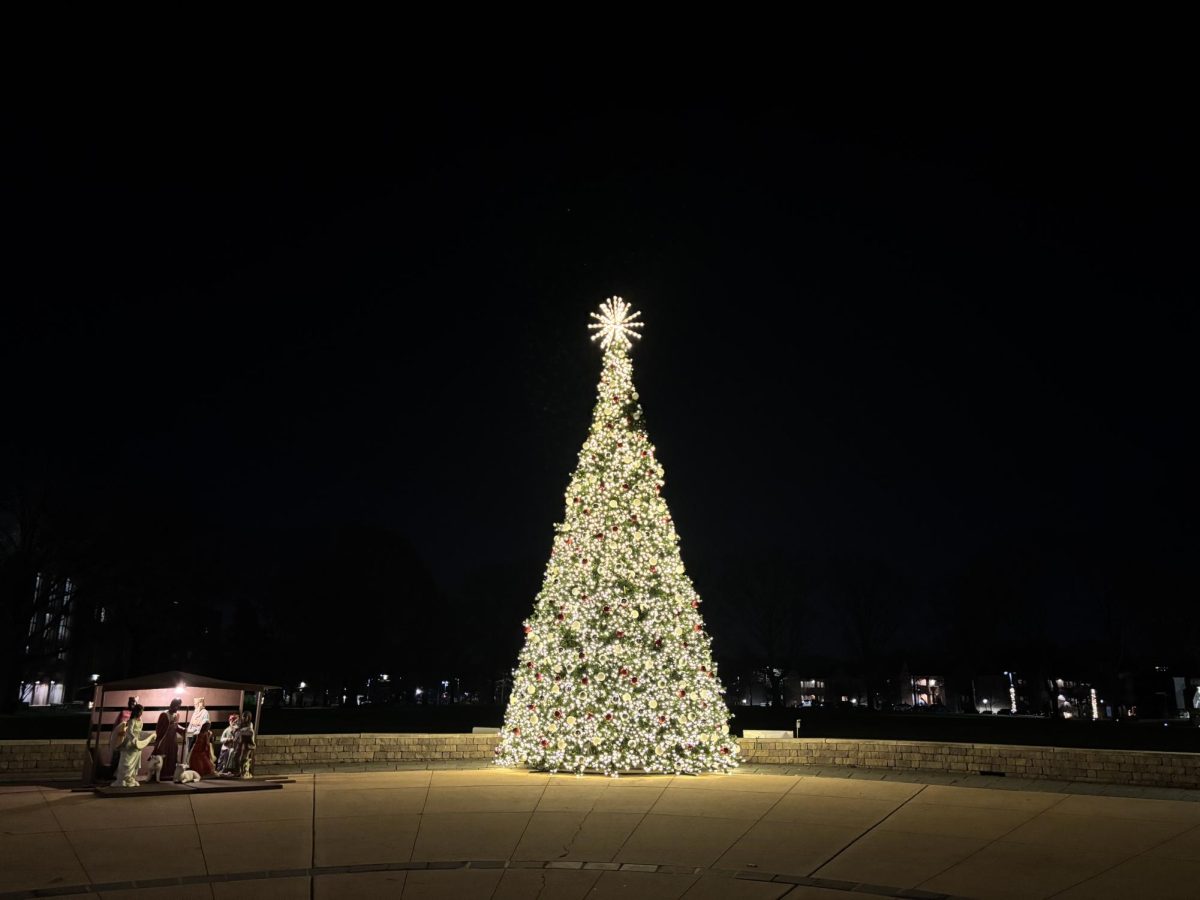 While the 2024 Winter Carnival is cancelled, the tree on the Great Lawn is still lit. 
Torch Photo / Isabella Athanasiou